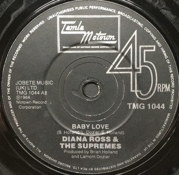 Supremes - Baby Love - Used Vinyl Record 7" image 1