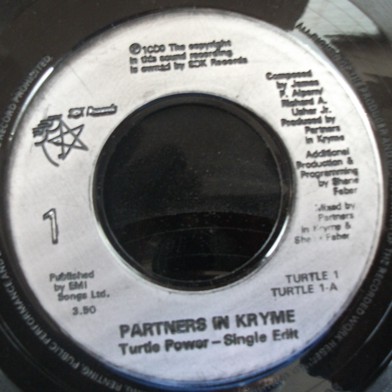 Partners In Kryme - Turtle Power - Used Vinyl Record 7" image 1