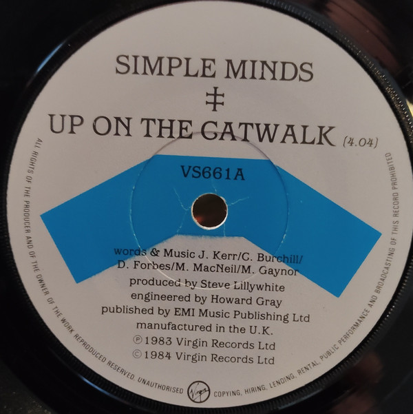 Simple Minds - Up On The Catwalk - Used Vinyl Record 7" image 1