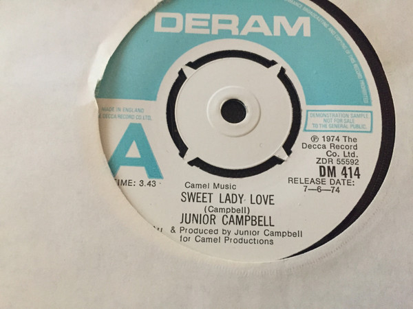 Junior Campbell - Sweet Lady Love - Used Vinyl Record 7" image 1