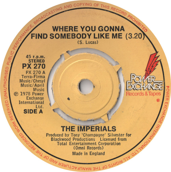 Imperials - Where You Gonna Find Somebody Like Me - Used Vinyl Record image 1
