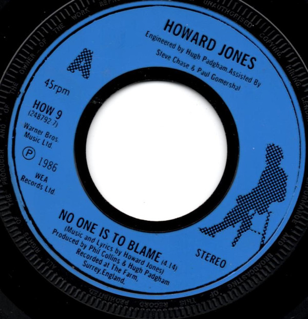 Howard Jones - No One Is To Blame - Used Vinyl Record 7" image 1