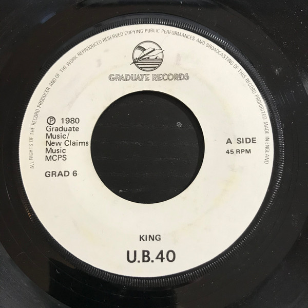 UB40 - King / Food For Thought - Used Vinyl Record 7" image 1