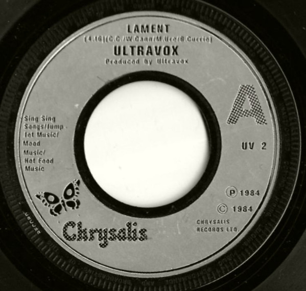 Ultravox - Lament - Used Vinyl Record 7" image 1
