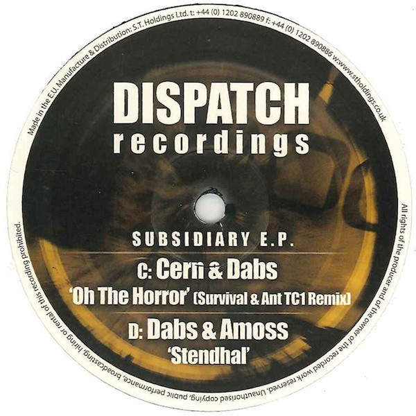 Dabs - Subsidiary EP Pt.2 - Vinyl Record 12" image 1