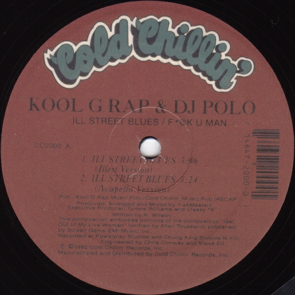 Kool G Rap & D.J. Po - Ill Street Blues / F*@K U Man - Vinyl Record 1 image 1