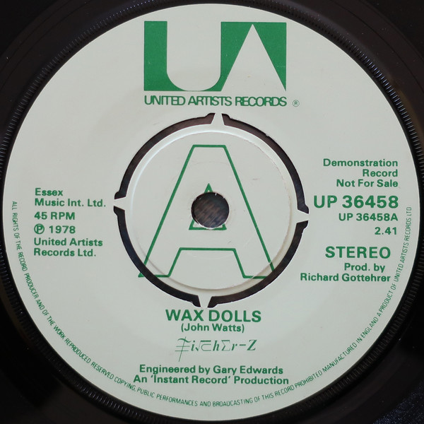 Fischer-Z - Wax Dolls - Used Vinyl Record 7" image 1