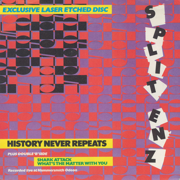 Split Enz - History Never Repeats - Used Vinyl Record 7" image 1