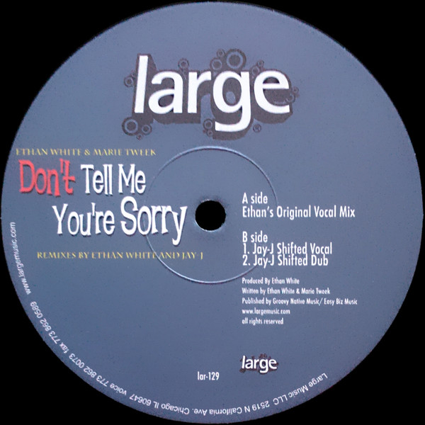 Ethan White - Don't Tell Me You're Sorry - Vinyl Record 12" image 1