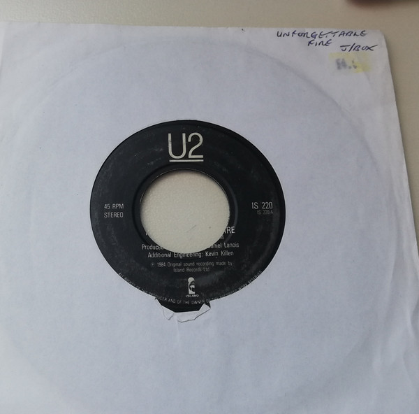 U2 - Unforgettable Fire / A Sort Of Homecoming - Used Vinyl Record 7" image 1