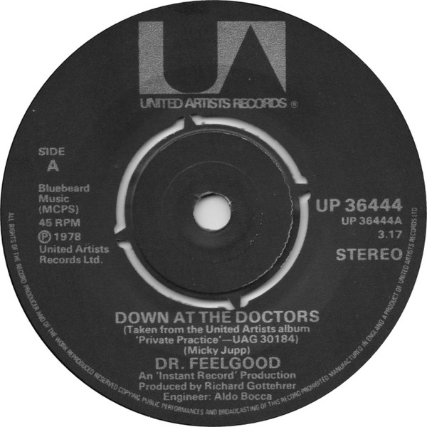 Dr. Feelgood - Down At The Doctors - Used Vinyl Record 7" image 1