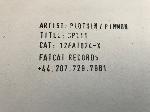 James Plotkin - Split Series #8 - Used Vinyl Record 12" image 1