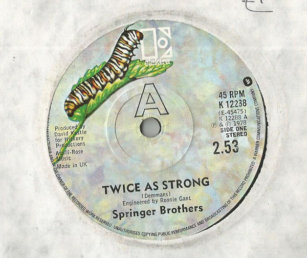Springer Brothers - Twice As Strong - Used Vinyl Record 7" image 1