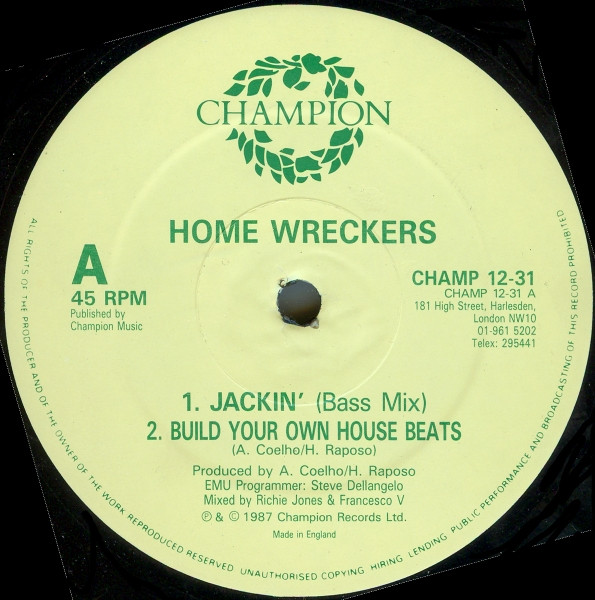 Home Wreckers - Jackin' - Used Vinyl Record 12" image 1