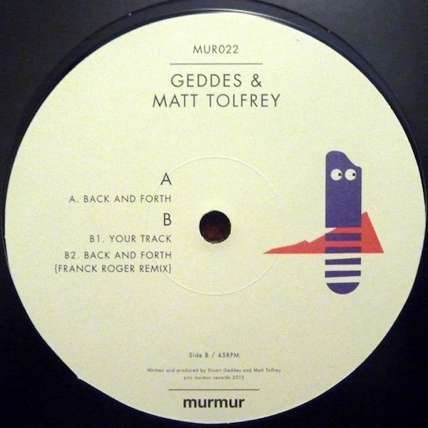 Geddes - Back And Forth - Vinyl Record 12" image 1