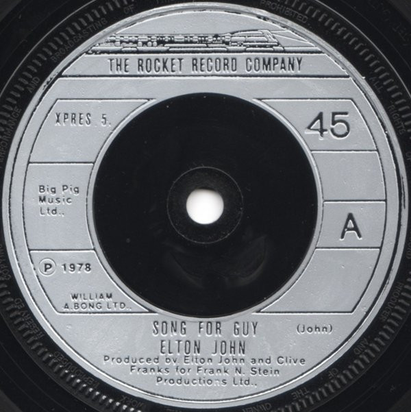 Elton John - Song For Guy - Used Vinyl Record 7" image 1