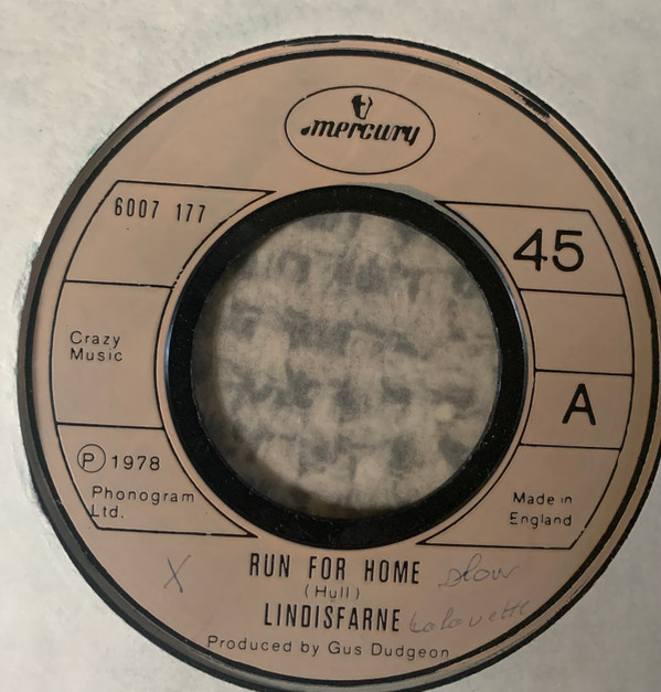 Lindisfarne - Run For Home - Used Vinyl Record 7" image 1