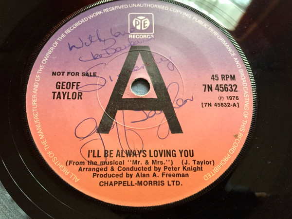 Geoff Taylor - I'll Be Always Loving You - Used Vinyl Record image 1