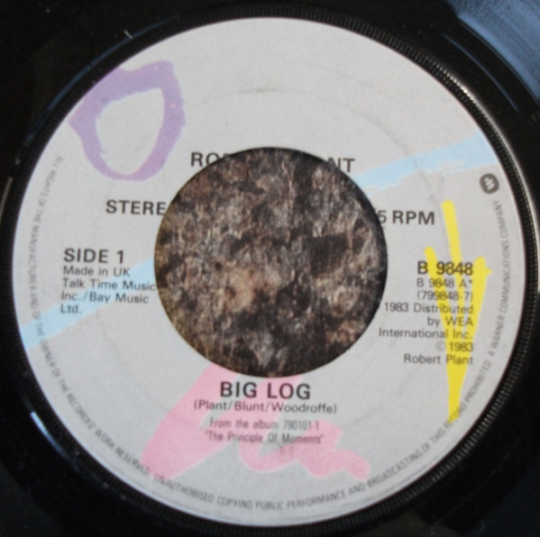 Robert Plant - Big Log - Used Vinyl Record 7" image 1