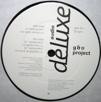 G & O Project - Hardworkin' - Used Vinyl Record 12" image 1