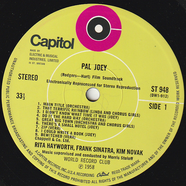 Rodgers & Hart - Pal Joey - Used Vinyl Record image 1