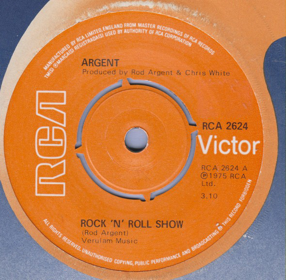 Argent - Rock 'N' Roll Show - Used Vinyl Record 7" image 1