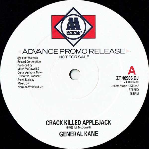 General Kane - Crack Killed Applejack - Used Vinyl Record 12" image 1