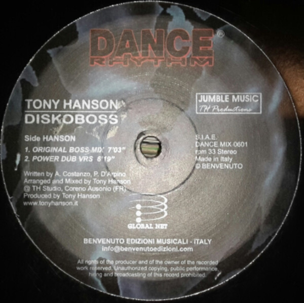Tony Hanson - Diskoboss / The Power And The Glory - Vinyl Record 12" image 1