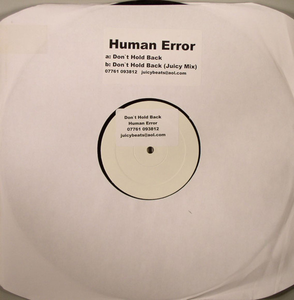 Human Error - Don't Hold Back - Vinyl Record 12" image 1