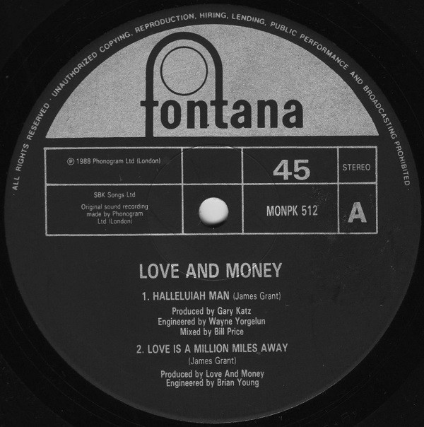 Love And Money - Halleluiah Man - Used Vinyl Record 12" image 1