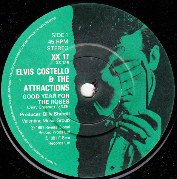 Elvis Costello & The - Good Year For The Roses - Used Vinyl Record 7" image 1