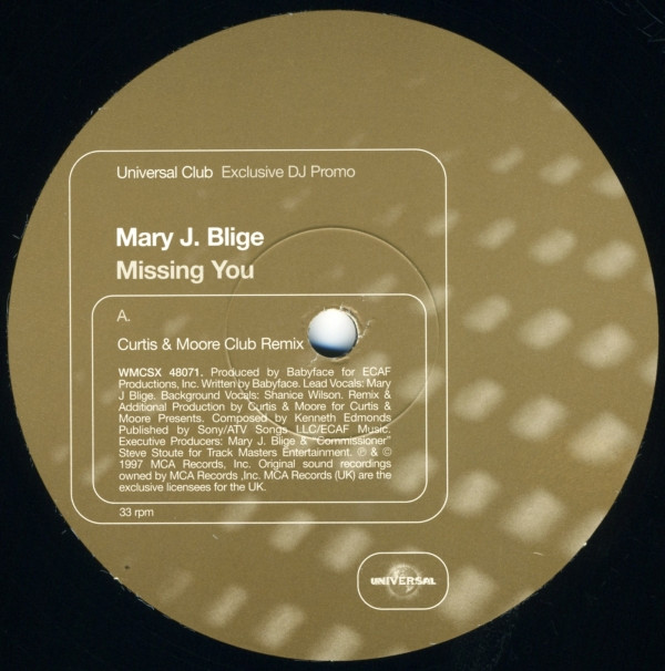 Mary J. Blige - Missing You - Used Vinyl Record 12" image 1