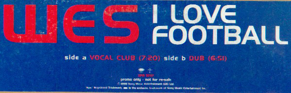 Wes - I Love Football - Used Vinyl Record 12" image 1