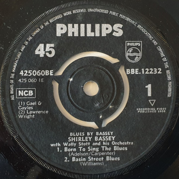 Shirley Bassey - Blues By Bassey - Used Vinyl Record 7" image 1