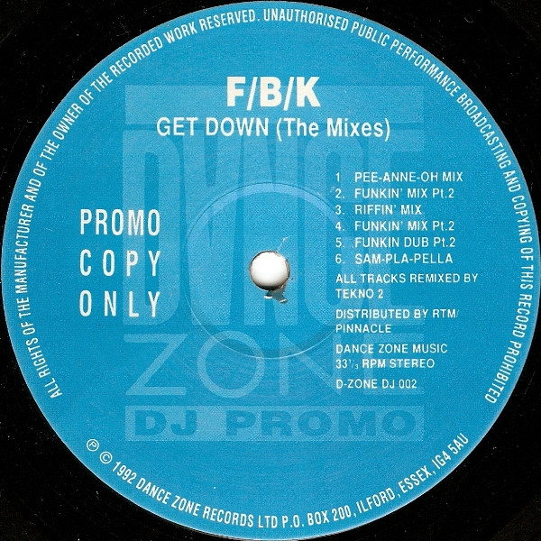 F/B/K - Get Down (The Mixes) - Used Vinyl Record image 1