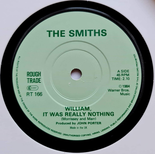 Smiths - William, It Was Really Nothing - Used Vinyl Record 7" image 1