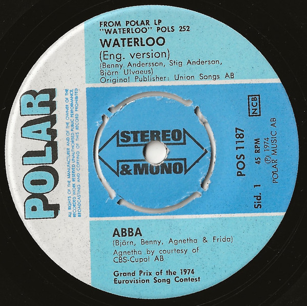 ABBA - Waterloo - Used Vinyl Record 7" image 1