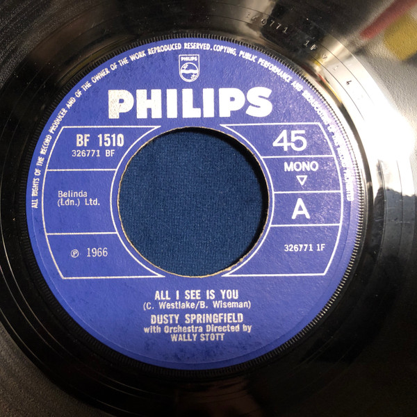 Dusty Springfield - All I See Is You - Used Vinyl Record 7" image 1
