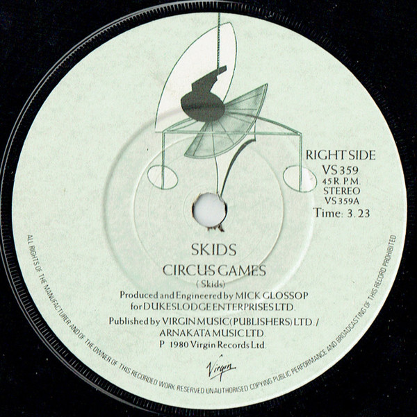 Skids - Circus Games - Used Vinyl Record 7" image 1