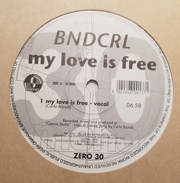 BNDCRL - My Love Is Free - Used Vinyl Record 12" image 1