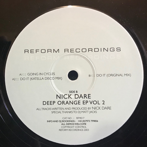 Nick Dare - Deep Orange EP Vol.2 - Used Vinyl Record 12" image 1