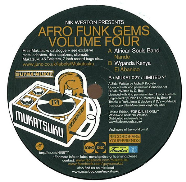 Nik Weston - Afro Funk Gems Volume Four - Vinyl Record 7" image 1