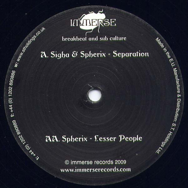 Sigha - Separation / Lesser People - Vinyl Record 12" image 1