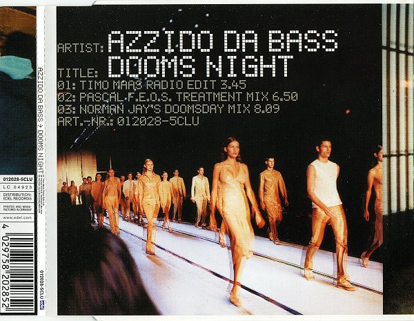 Azzido Da Bass - Dooms Night - Used CD image 1