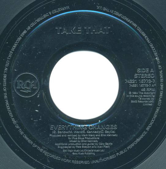 Take That - Everything Changes - Used Vinyl Record 7" image 1