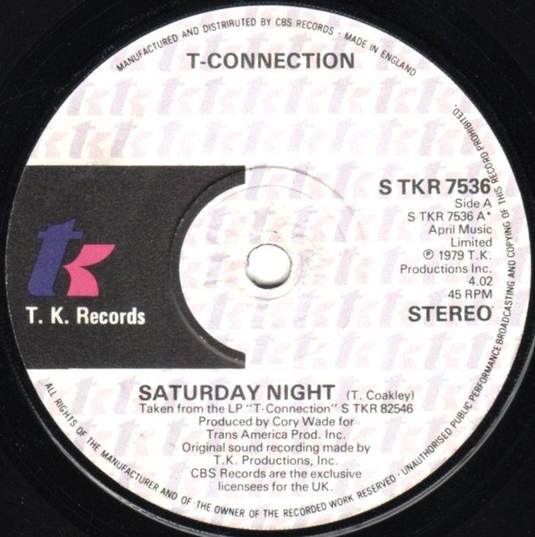 T-Connection - Saturday Night - Used Vinyl Record 7" image 1