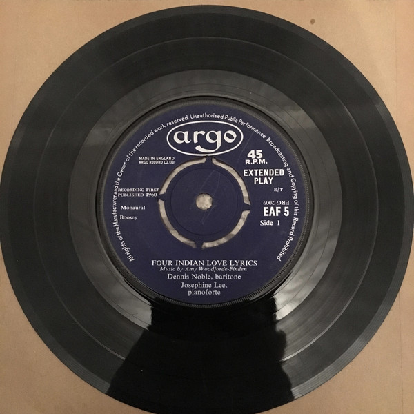 Dennis Noble - Four Indian Love Lyrics - Used Vinyl Record 7" image 1
