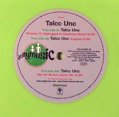 Jollymusic - Talco Uno - Used Vinyl Record 10" image 1