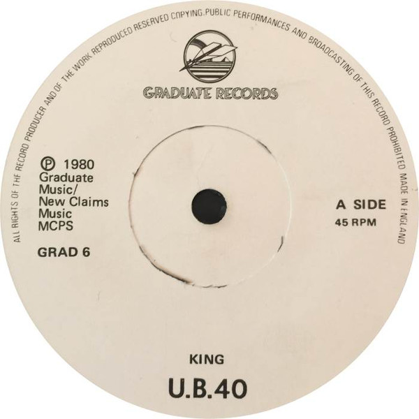 UB40 - King / Food For Thought - Used Vinyl Record 7" image 1