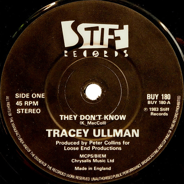 Tracey Ullman - y Don't Know - Used Vinyl Record 7" image 1